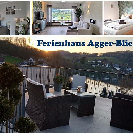Seeblick-Ferienwohnung Im "Ferienhaus Agger-Blick" Mit Traumhafter Sonnen-Terrasse, Sauna, E-Kamin & Kajak กุมเมอร์สบาค ภายนอก รูปภาพ