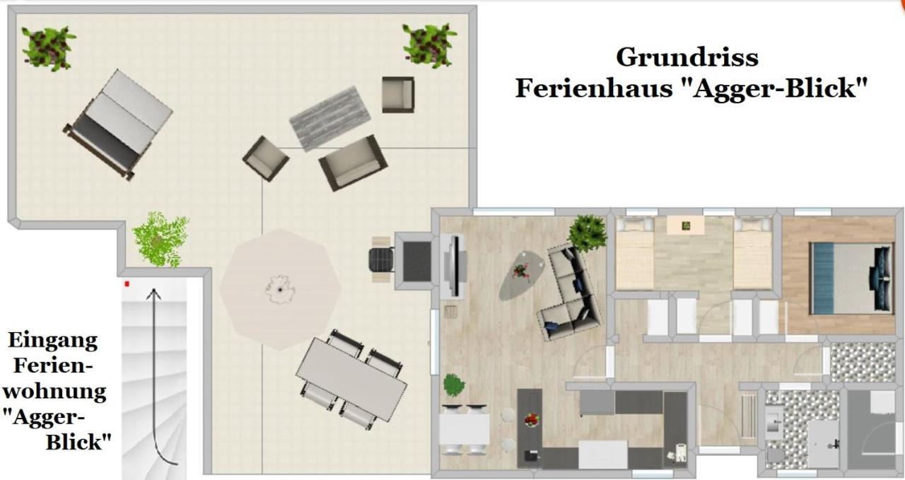 Seeblick-Ferienwohnung Im "Ferienhaus Agger-Blick" Mit Traumhafter Sonnen-Terrasse, Sauna, E-Kamin & Kajak กุมเมอร์สบาค ภายนอก รูปภาพ
